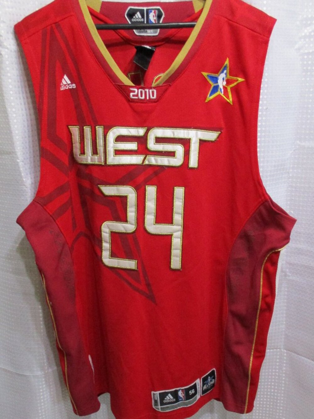Vtg Adidas 2010 West All Star Kobe Bryant (LA Lakers) #24 Jersey RARE Size 56